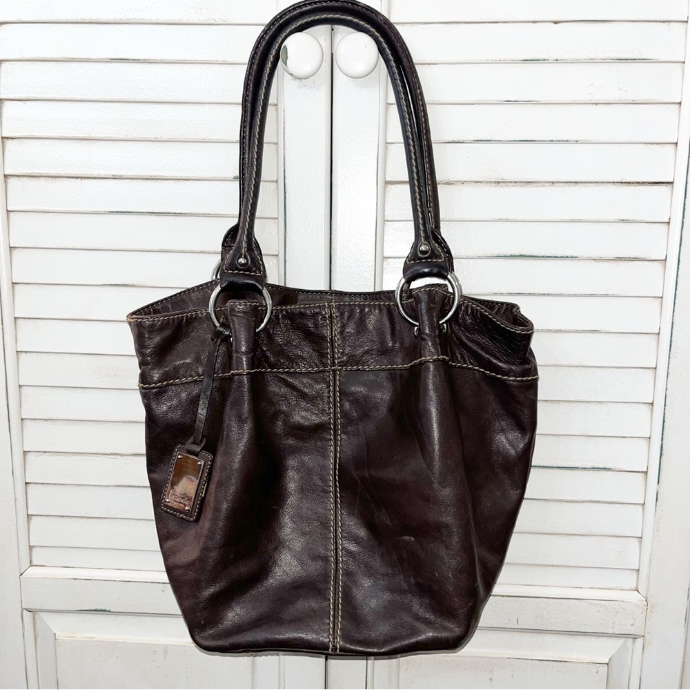 TIGANELLO Brown Genuine Leather Handbag  Shoulder Bag Hobo Buttery Soft